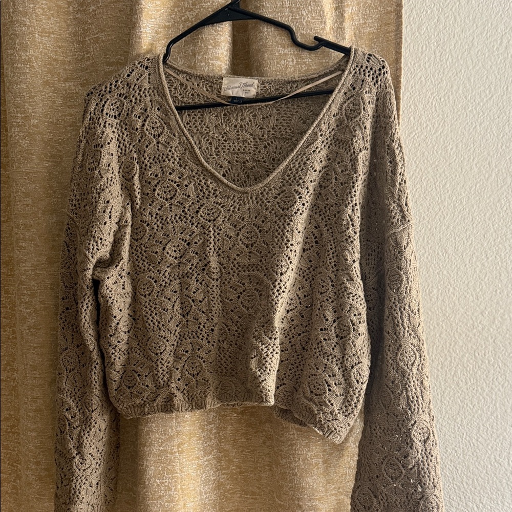 Universal Thread Tan Crochet Crop Top